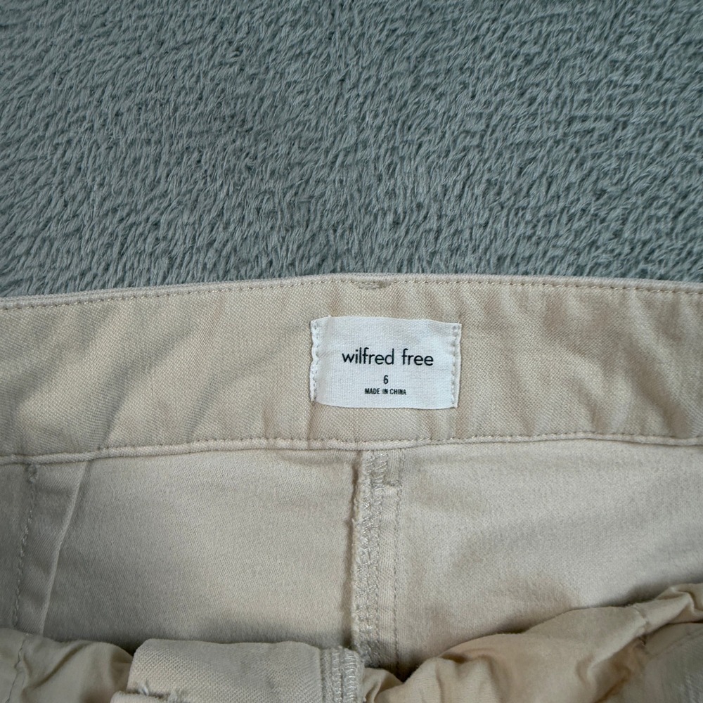 Wilfred Free Carpenter Pants Women Size 6 Beige High Rise Utility Straight Leg - Picture 3 of 9